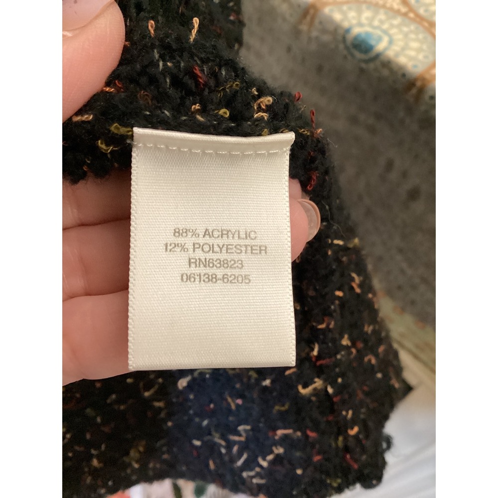 Christopher & Banks Womens Small Black Confetti Knit Full Zip Sweater Vest Tweed - Picture 5 of 5